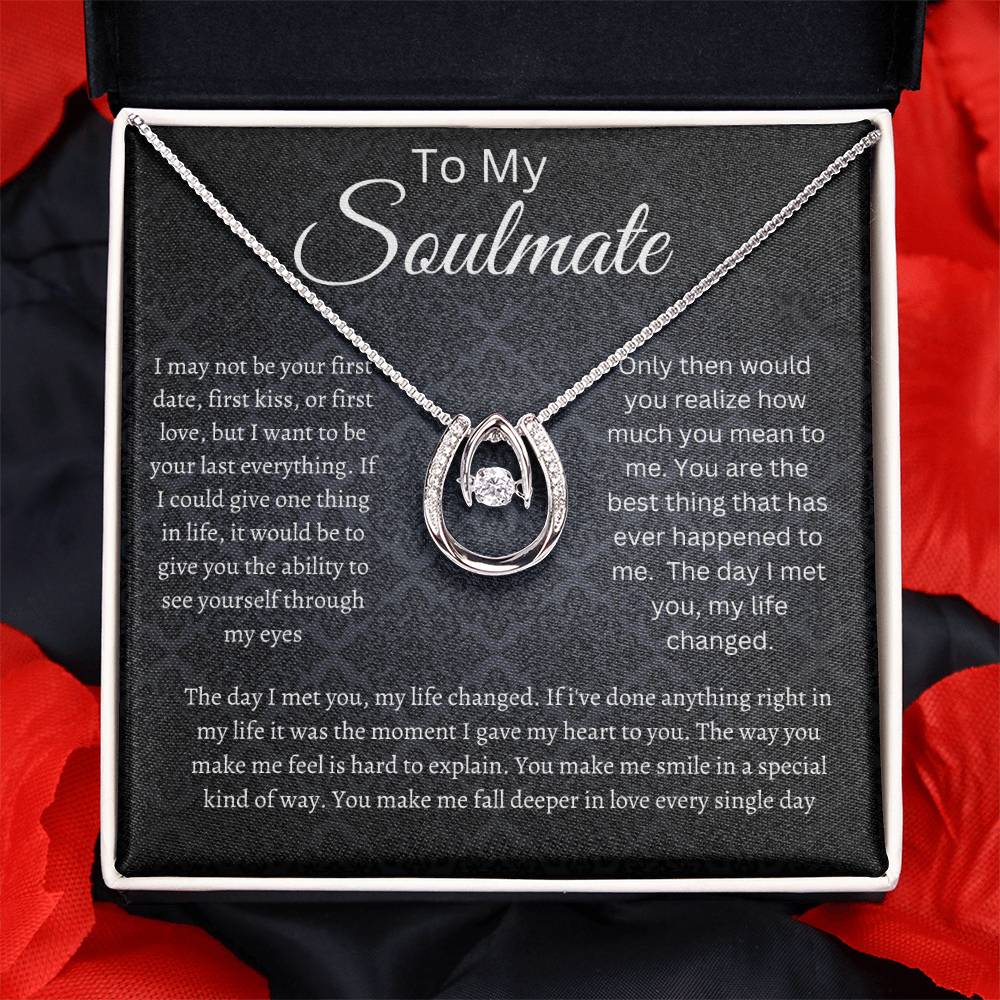 Soulmate Lucky in Love Necklace Black Print