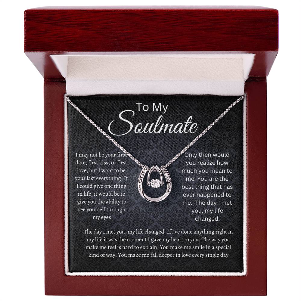 Soulmate Lucky in Love Necklace Black Print