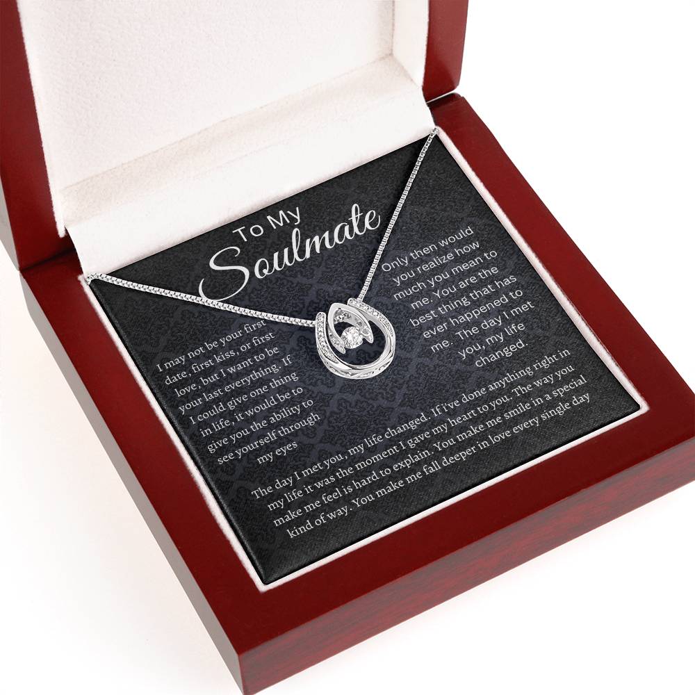 Soulmate Lucky in Love Necklace Black Print