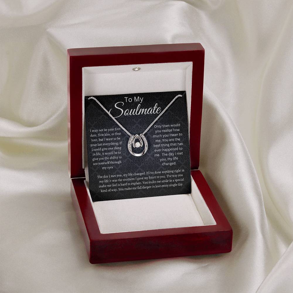 Soulmate Lucky in Love Necklace Black Print
