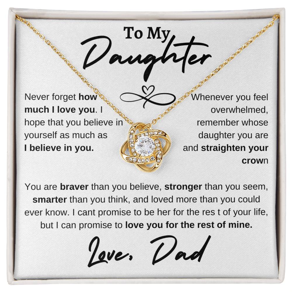 Daughter Infinity Heart Love Knot Necklace White (Dad)