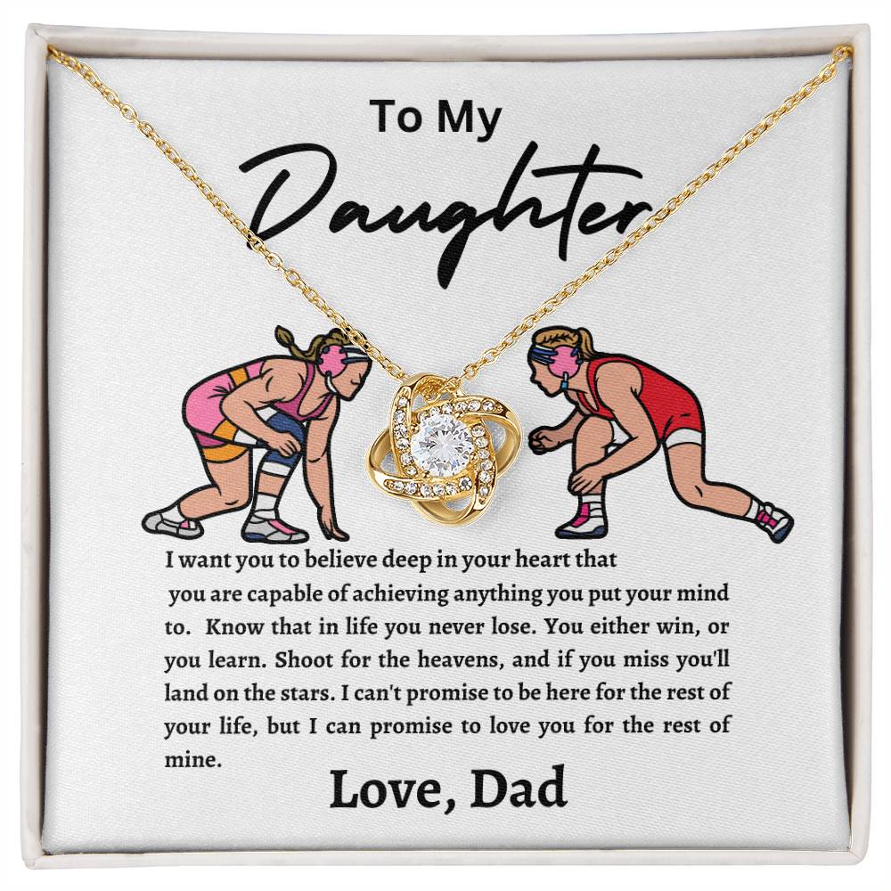 Wrestling Daughter Love Knot Necklace