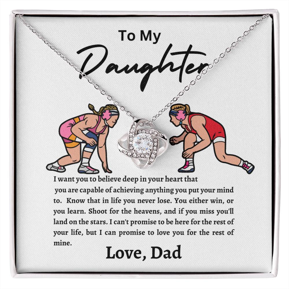 Wrestling Daughter Love Knot Necklace