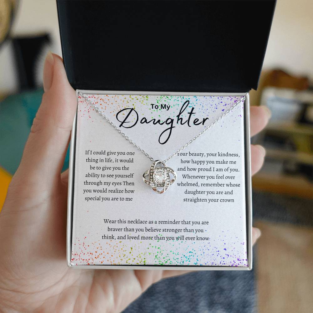 Rainbow Daughter Love Knot Necklace
