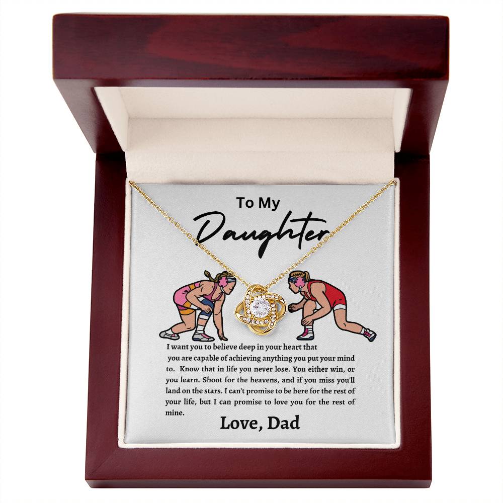 Wrestling Daughter Love Knot Necklace