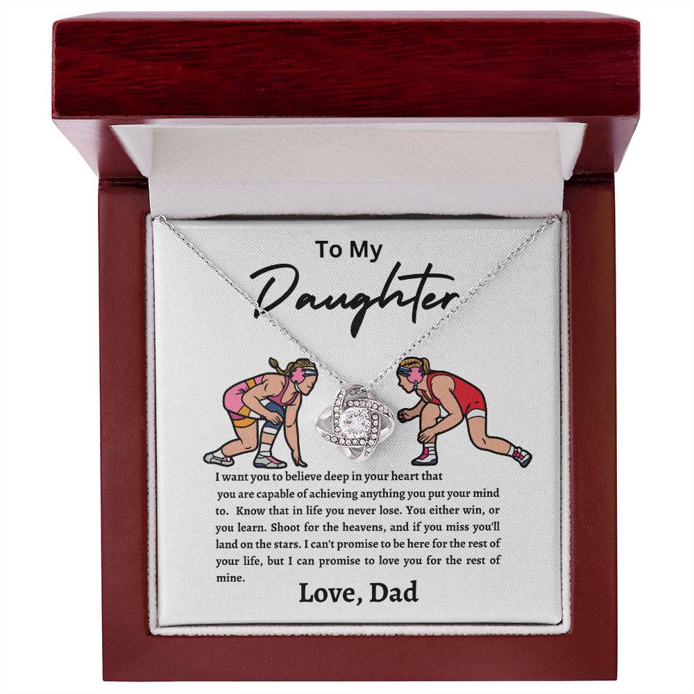 Wrestling Daughter Love Knot Necklace