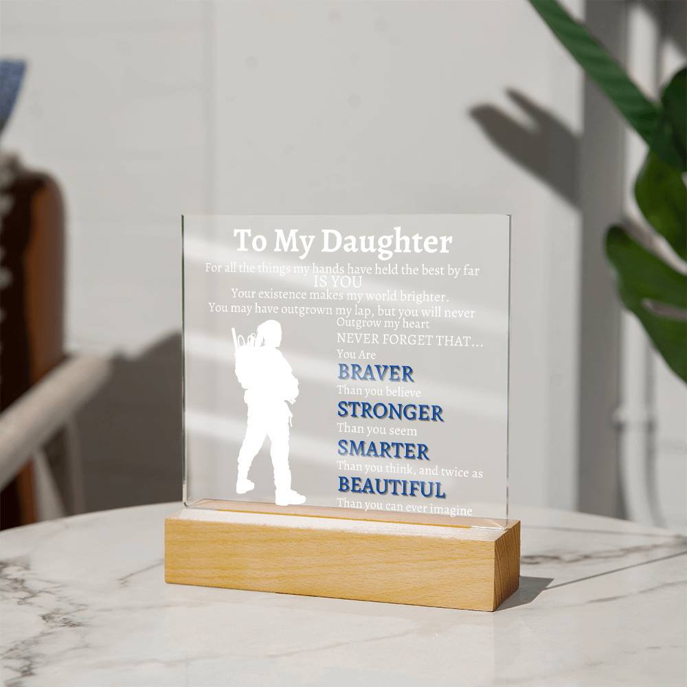 To My Daughter Veterans Acrylic White