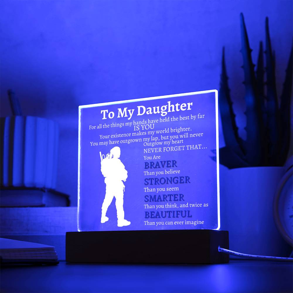 To My Daughter Veterans Acrylic White