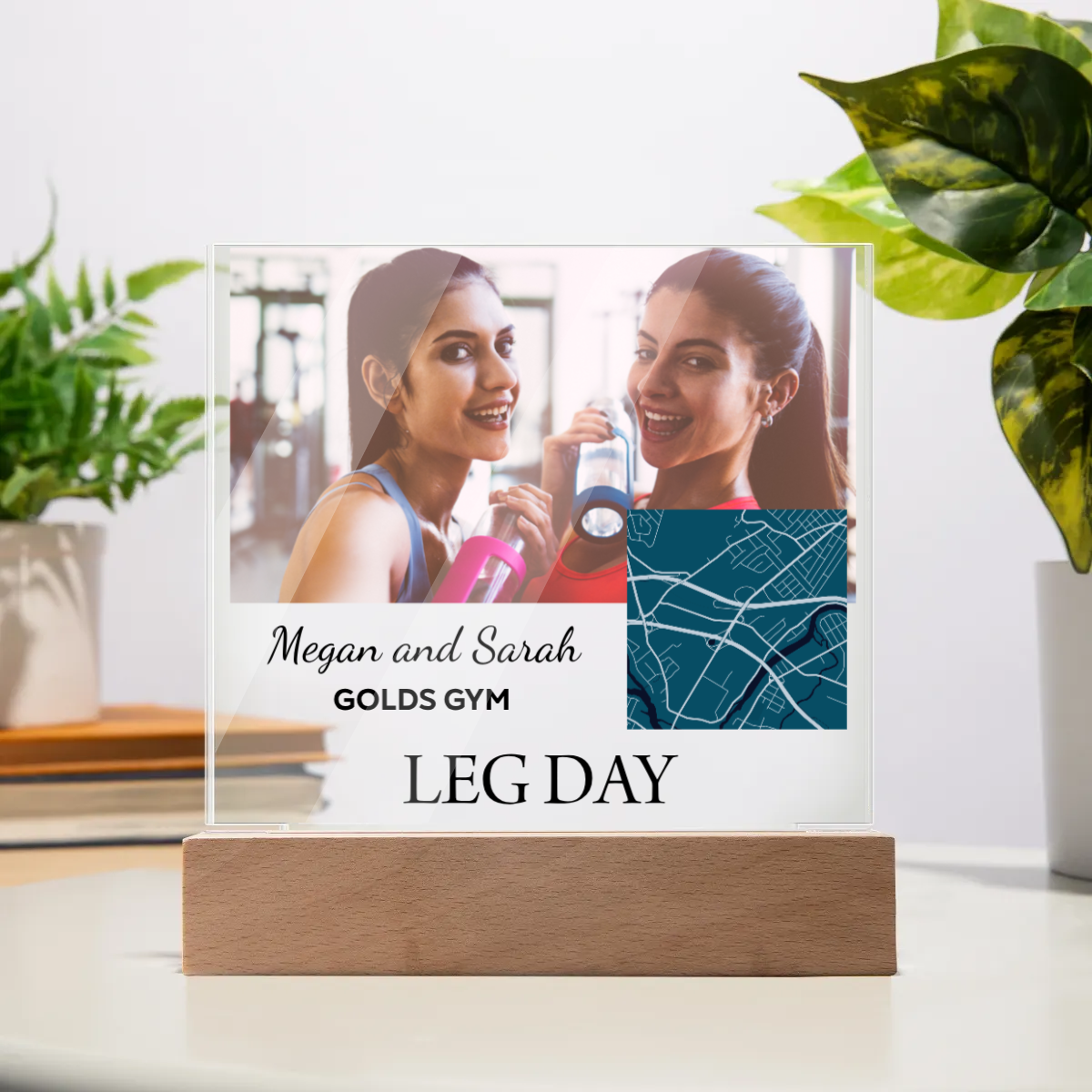 Personalized Acrylic Square Plaque With Map