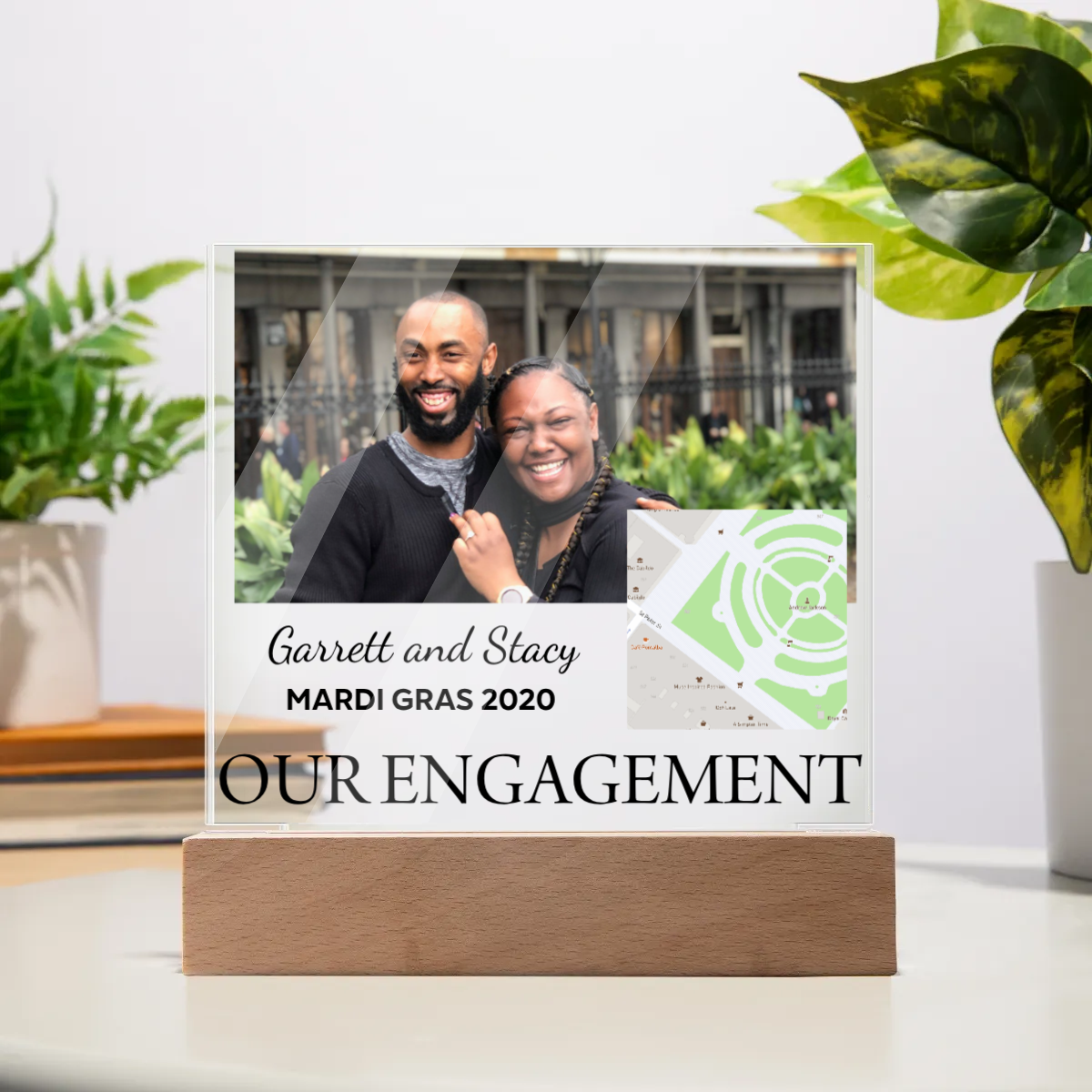 Personalized Acrylic Square Plaque With Map