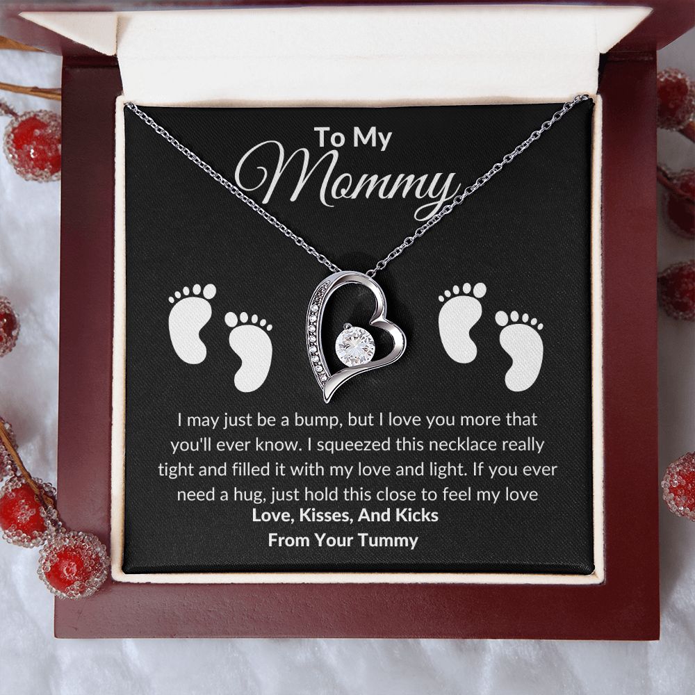 Forever Love Baby Feet Necklace Black