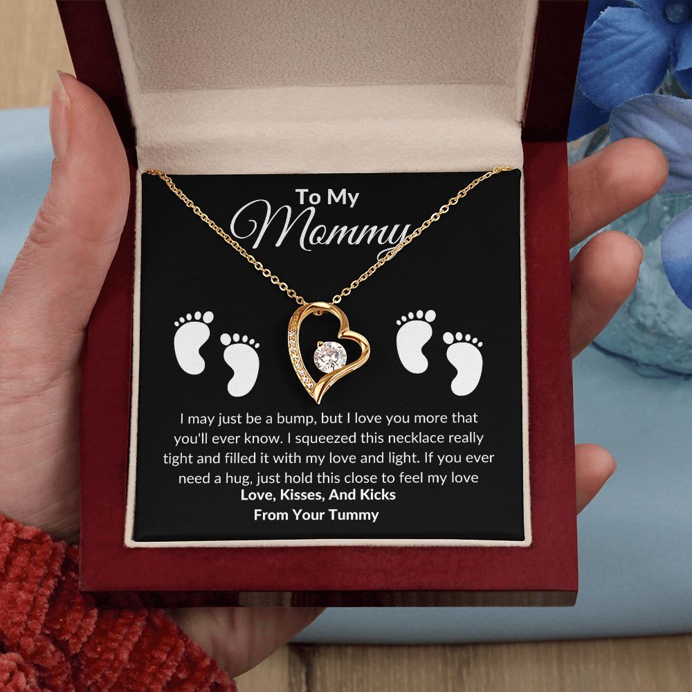 Forever Love Baby Feet Necklace Black