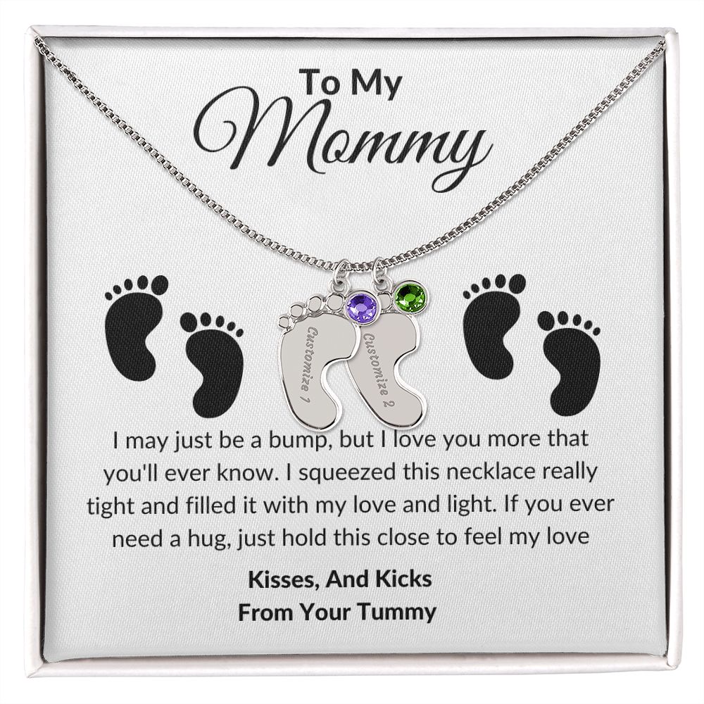Mommy Baby Feet With Birthstones