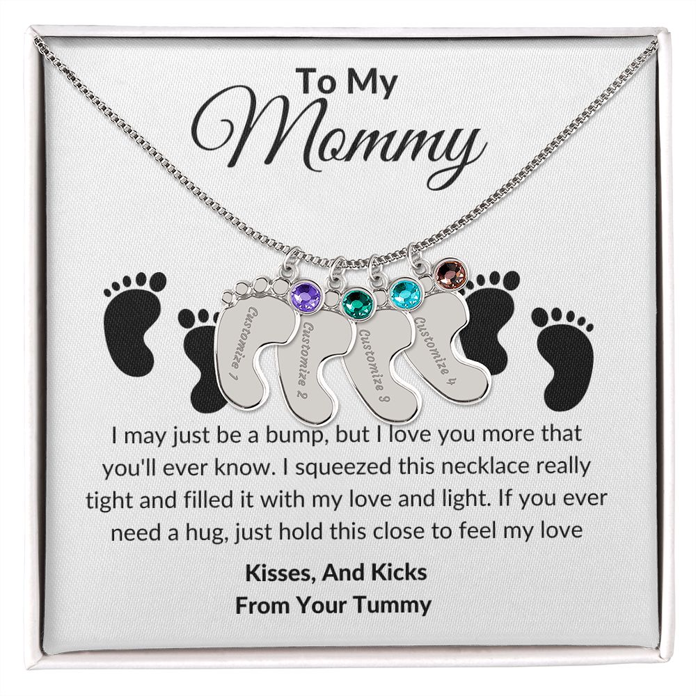 Mommy Baby Feet With Birthstones