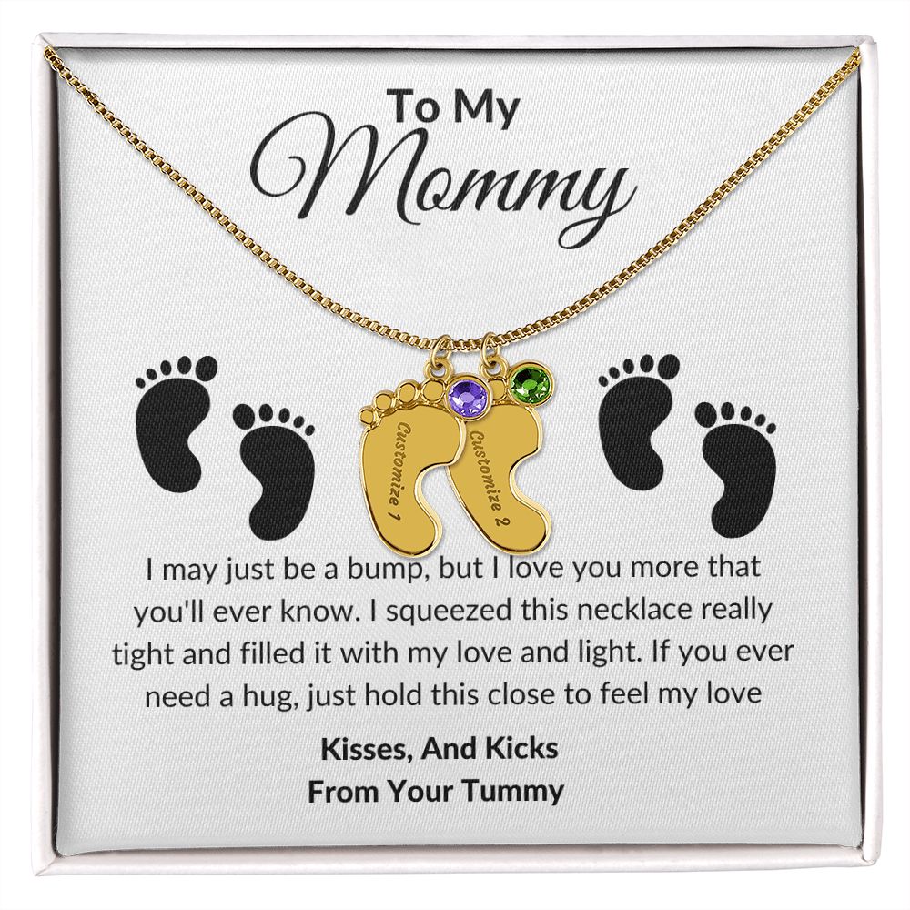 Mommy Baby Feet With Birthstones