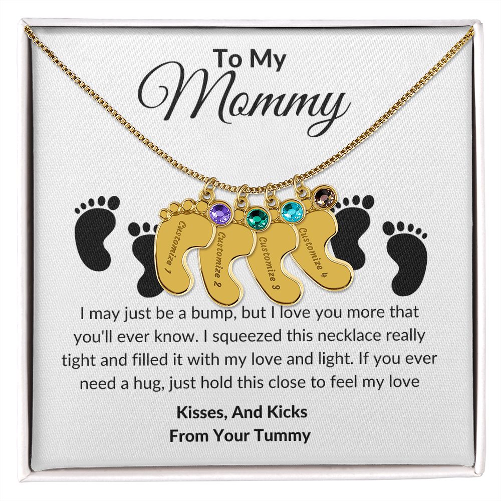 Mommy Baby Feet With Birthstones