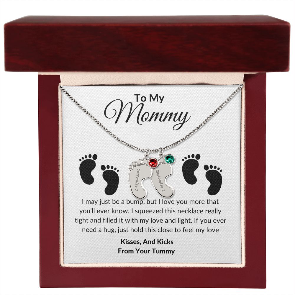 Mommy Baby Feet With Birthstones