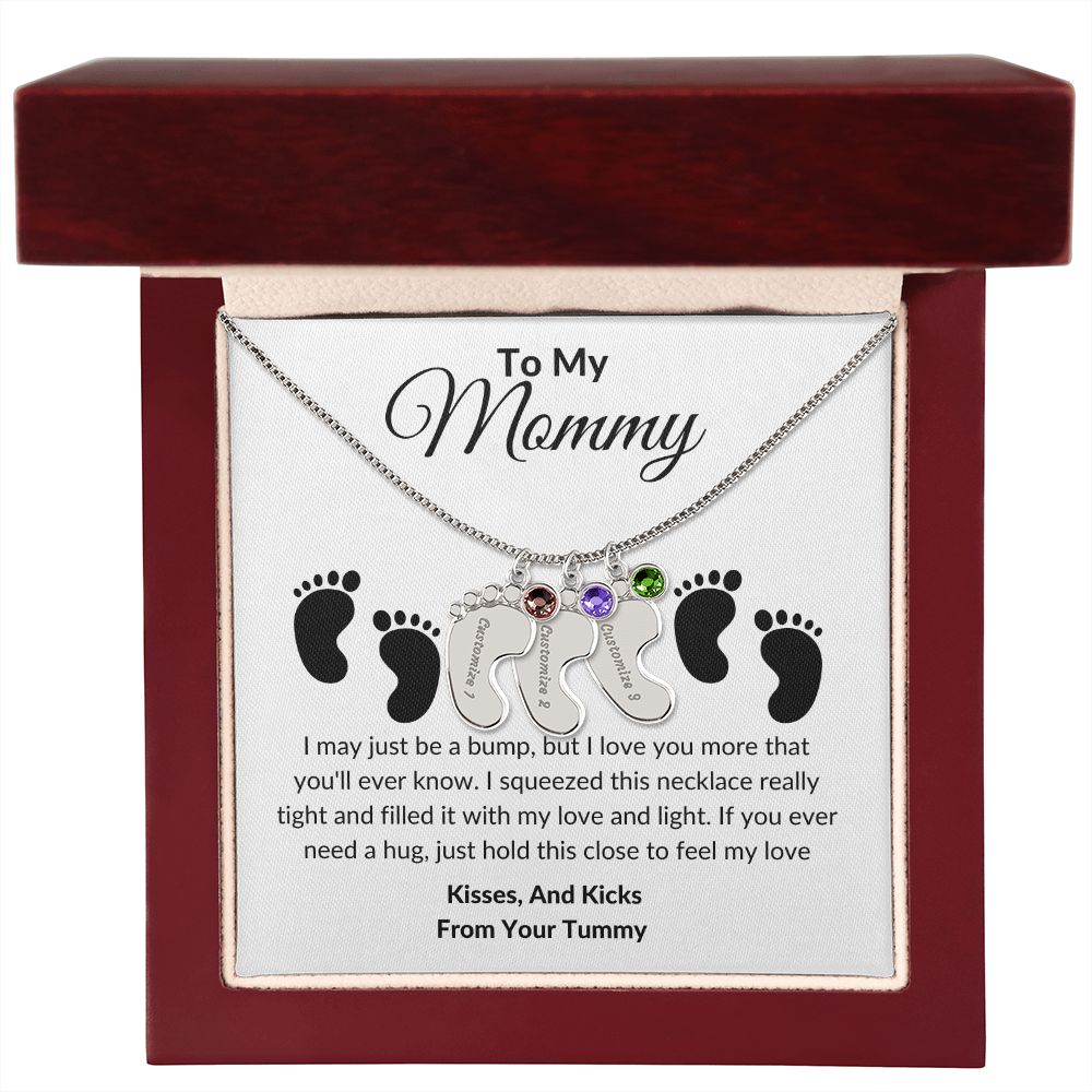 Mommy Baby Feet With Birthstones