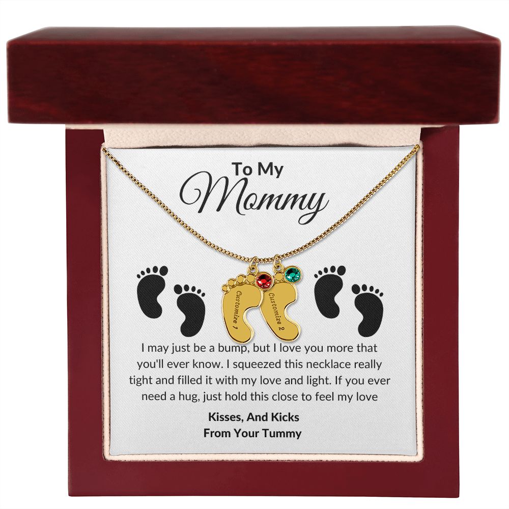 Mommy Baby Feet With Birthstones