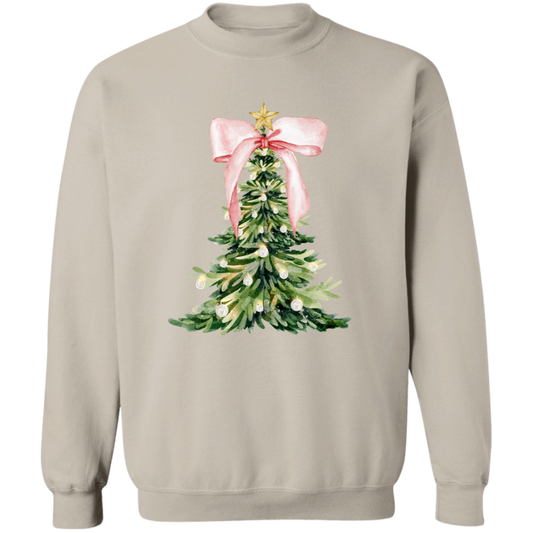Pink Christmas Tree Bow T-shirt | Sweatshirt