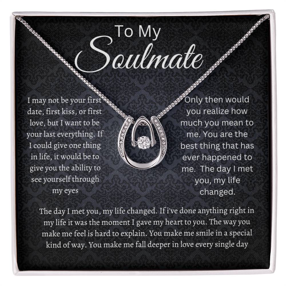 Soulmate Lucky in Love Necklace Black Print