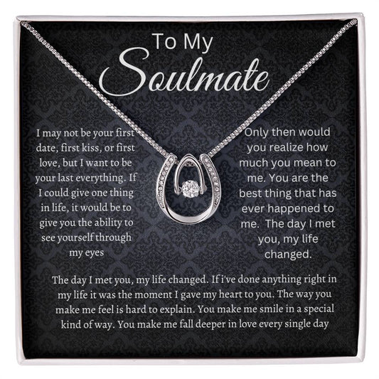 Soulmate Lucky in Love Necklace Black Print