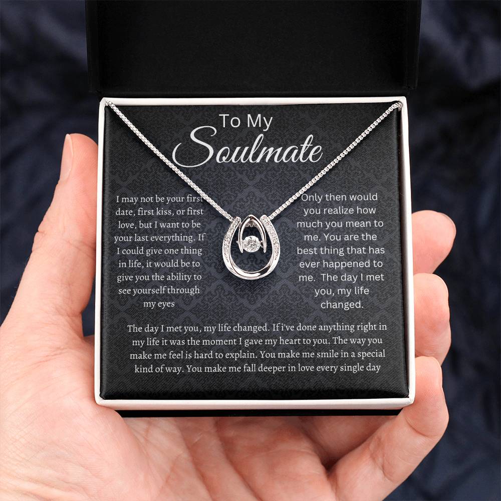 Soulmate Lucky in Love Necklace Black Print