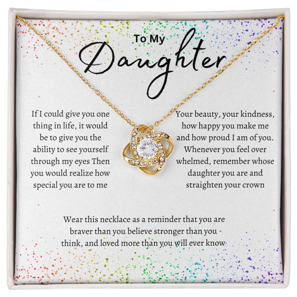 Rainbow Daughter Love Knot Necklace