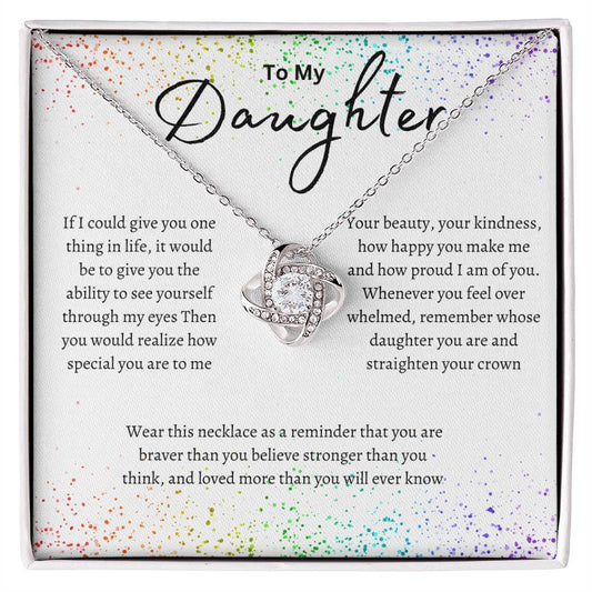 Rainbow Daughter Love Knot Necklace