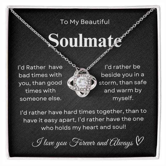 Soulmate Love Knot Necklace Christmas Holiday Anniversary
