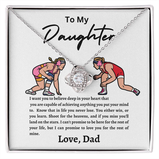 Wrestling Daughter Love Knot Necklace