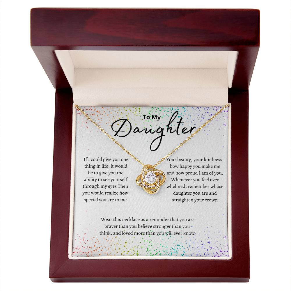Rainbow Daughter Love Knot Necklace