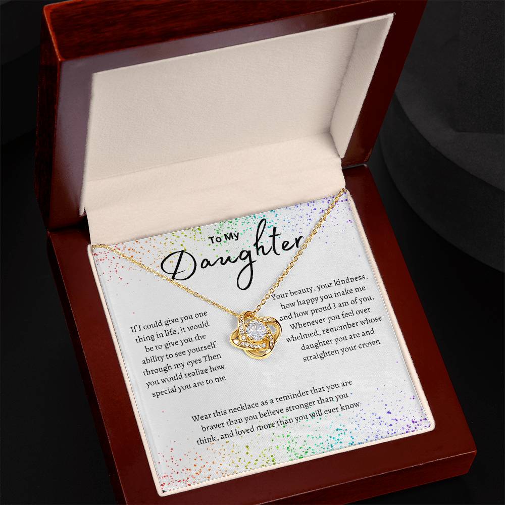 Rainbow Daughter Love Knot Necklace