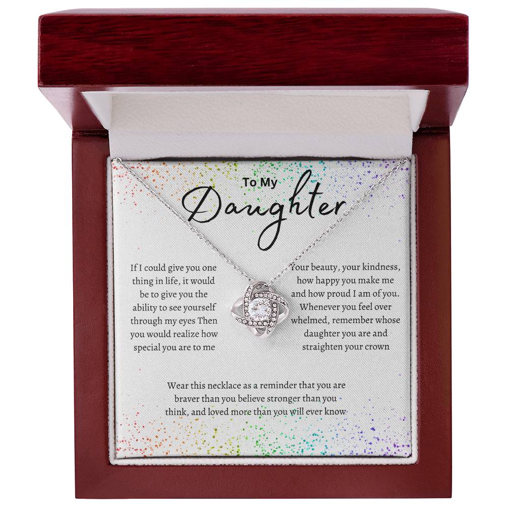 Rainbow Daughter Love Knot Necklace