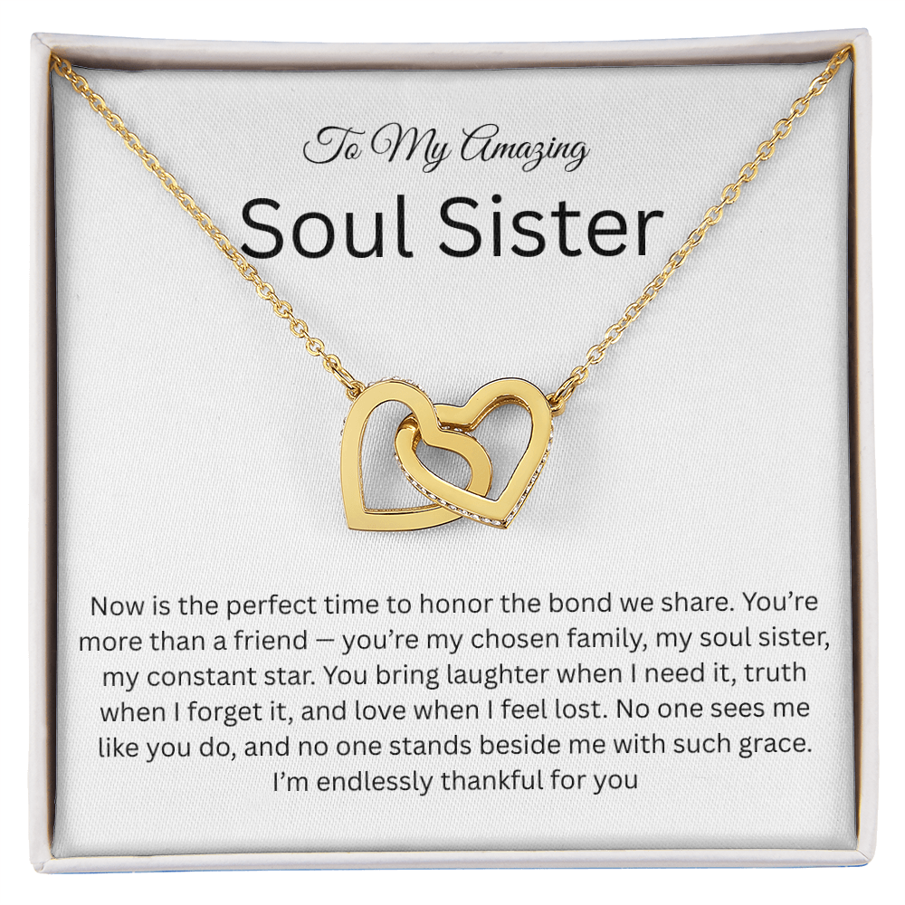 Soul Sister interlocking hearts necklace