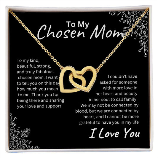 Chosen Mom Interlocking Hearts Necklace Black