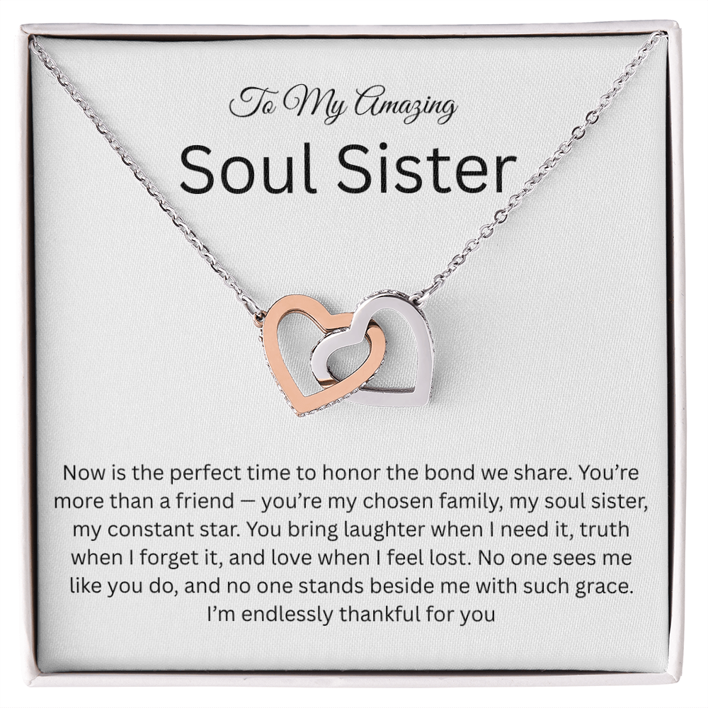 Soul Sister interlocking hearts necklace