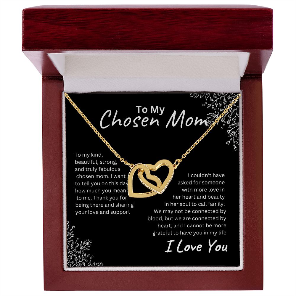 Chosen Mom Interlocking Hearts Necklace Black