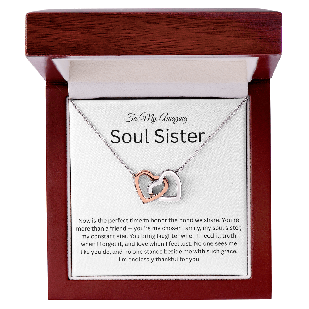 Soul Sister interlocking hearts necklace