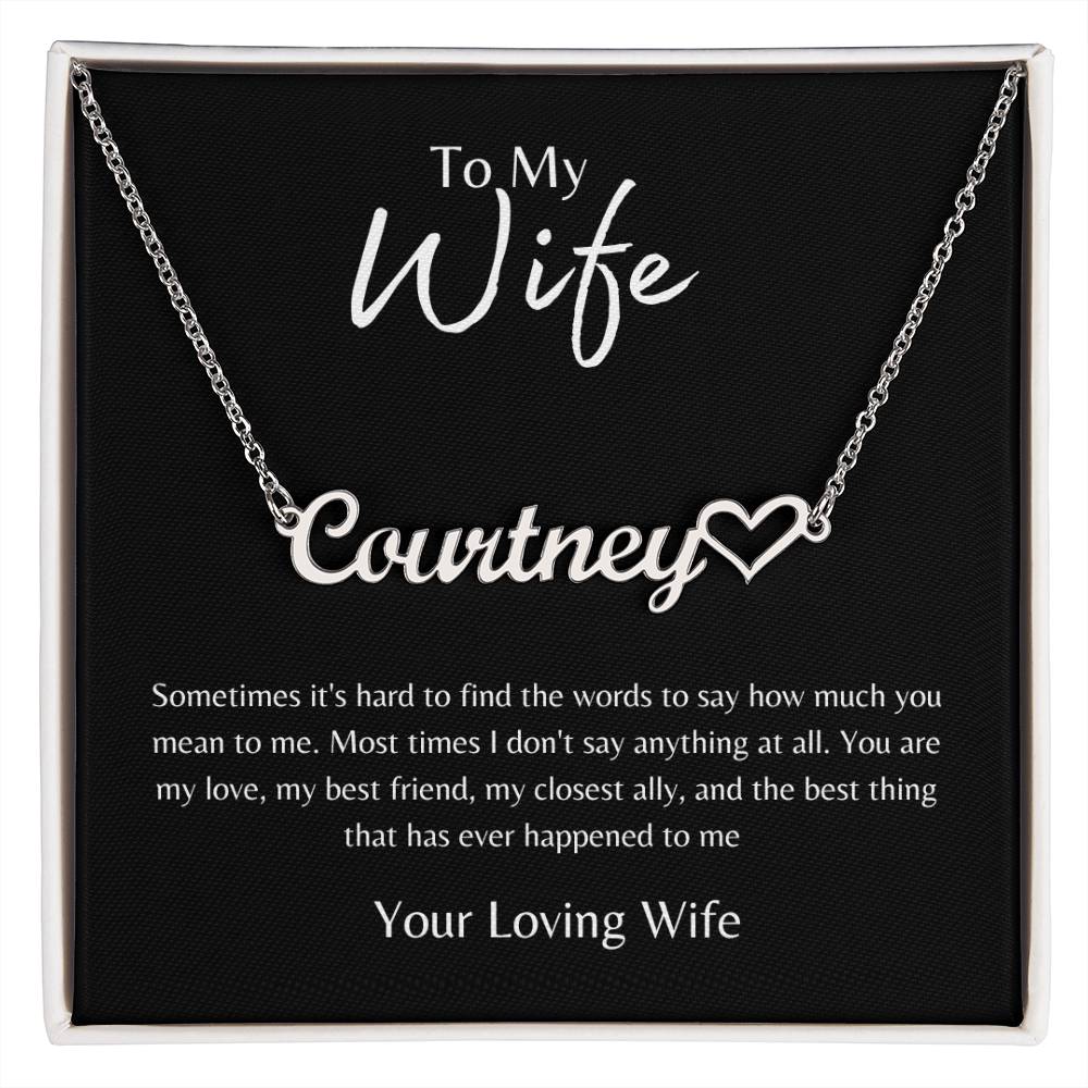 To Wife From Wife Black/Gold Necklace