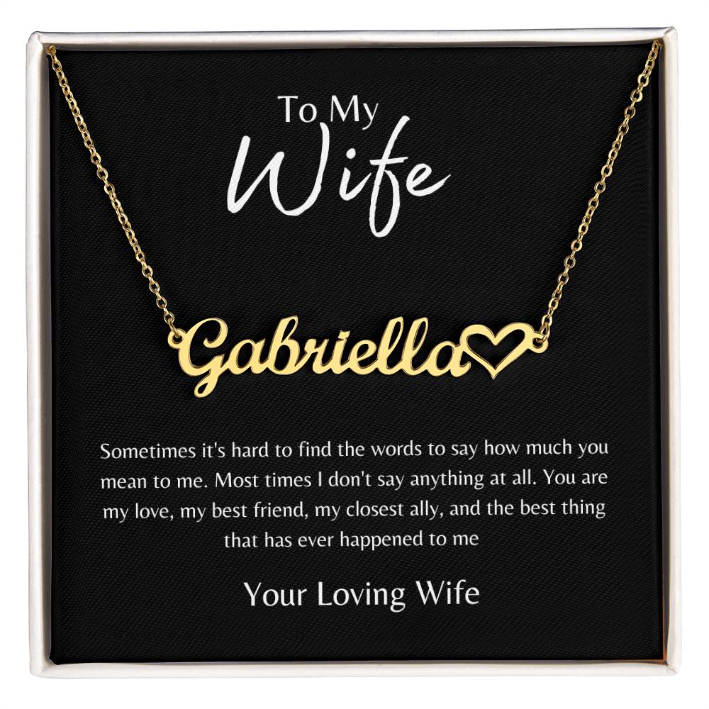 To Wife From Wife Black/Gold Necklace