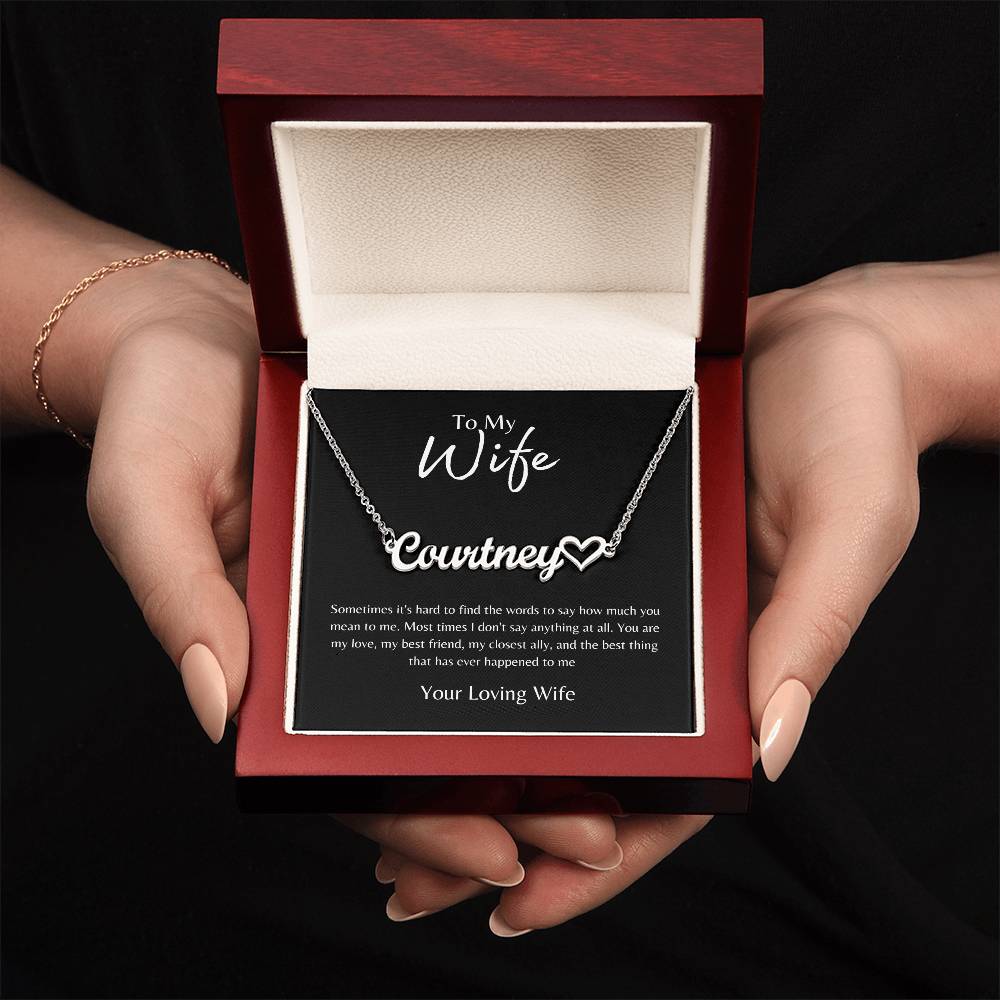 To Wife From Wife Black/Gold Necklace