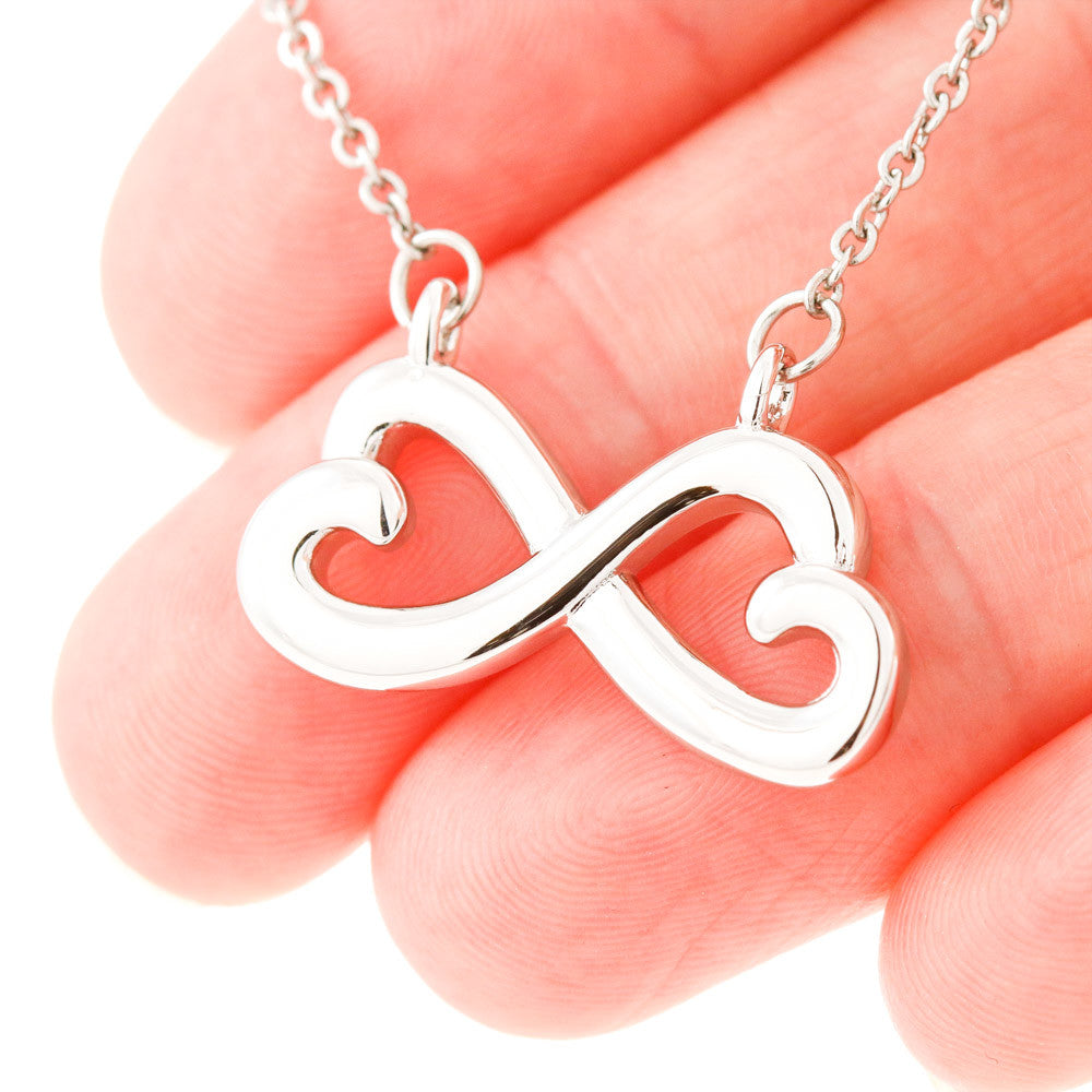 Endless Love Necklace for Daughter – Infinity Heart with Message Card | 18k Gold or 14k White Gold Finish | Gift for Any Occasion