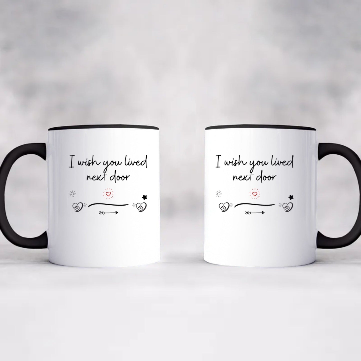 Personalized  Wish You Lived Next Door Accent Coffee Mug, 11oz