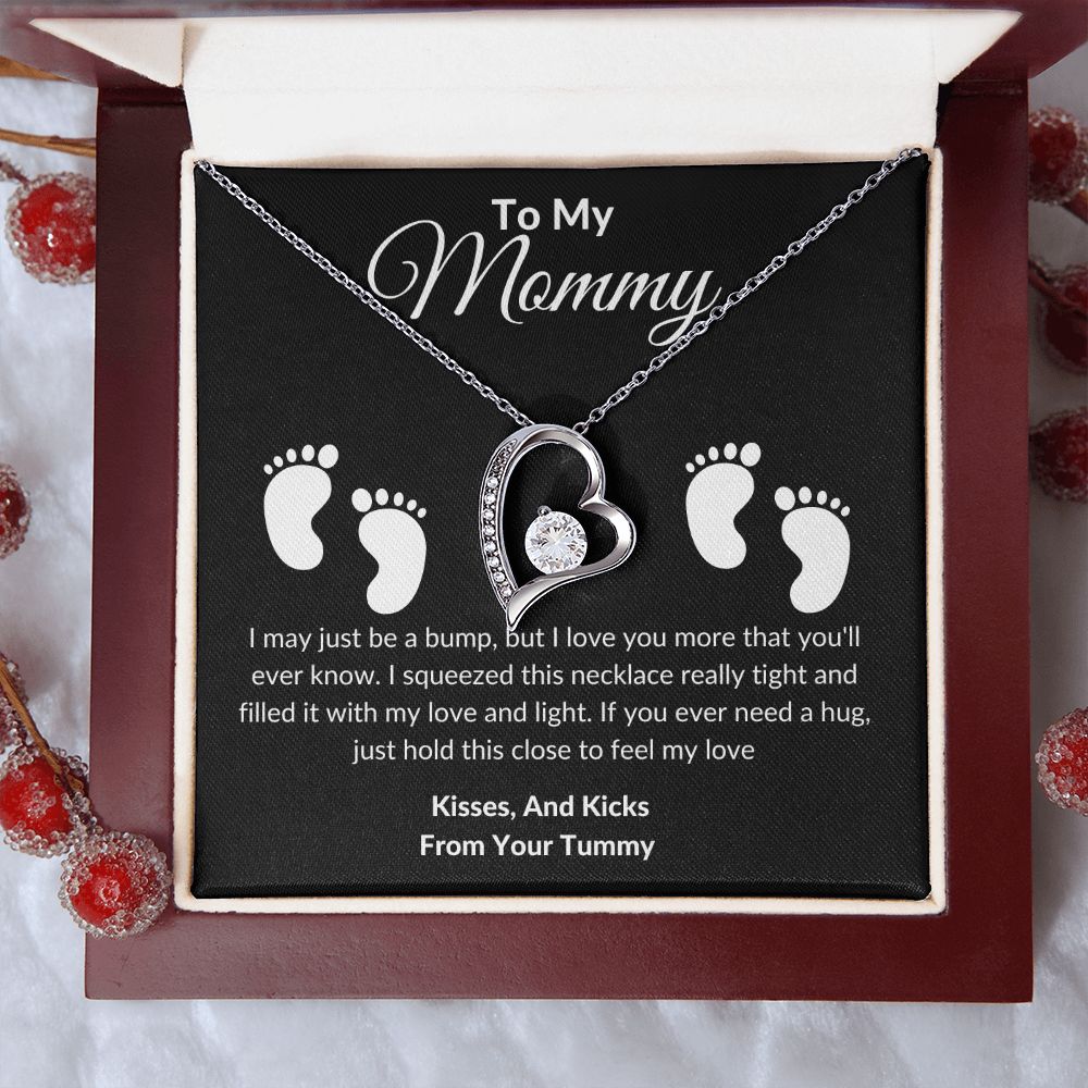 Mommy Feet Forever Love Necklace Black