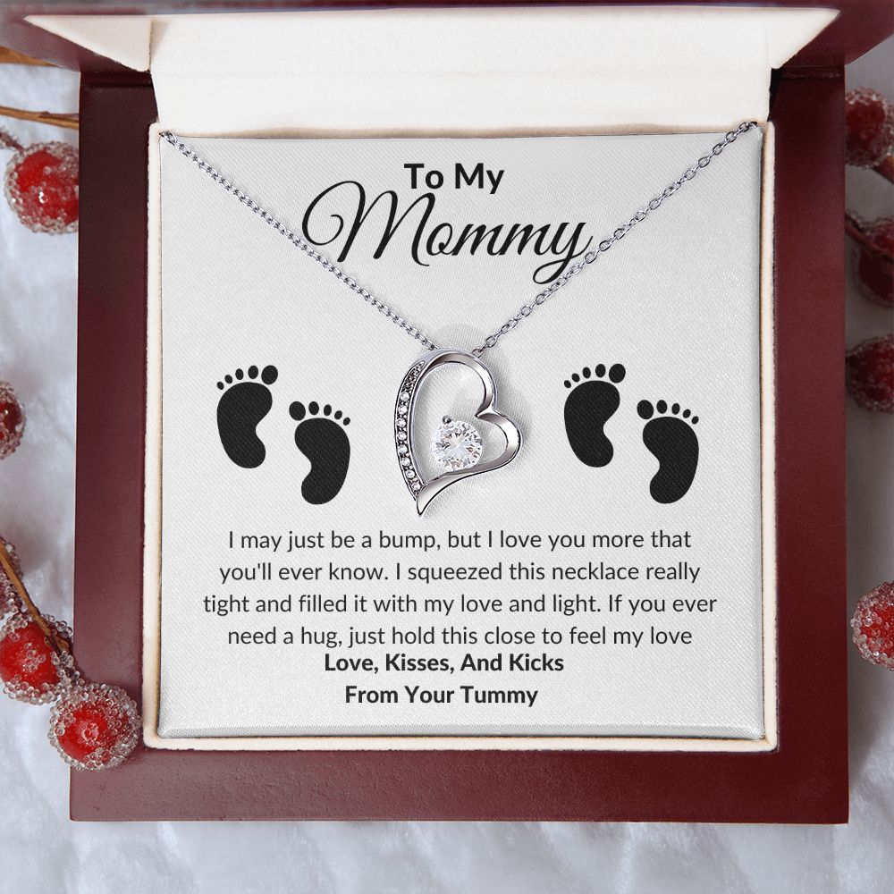 Mommy Forever Love Baby Feet Necklace