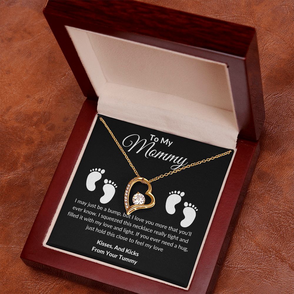 Mommy Feet Forever Love Necklace Black