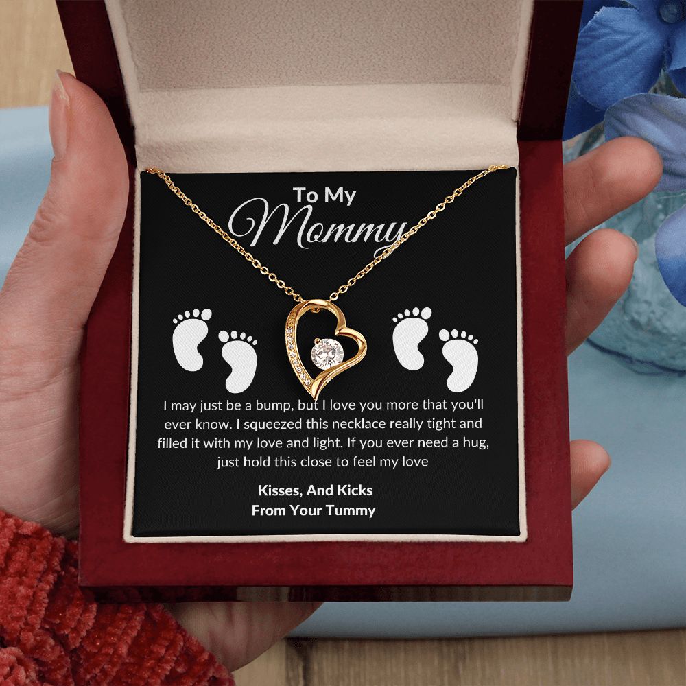 Mommy Feet Forever Love Necklace Black