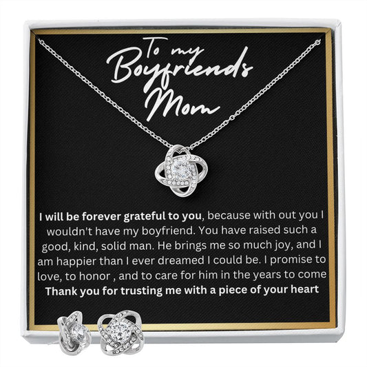 BF Mom Love Knot Necklace Black