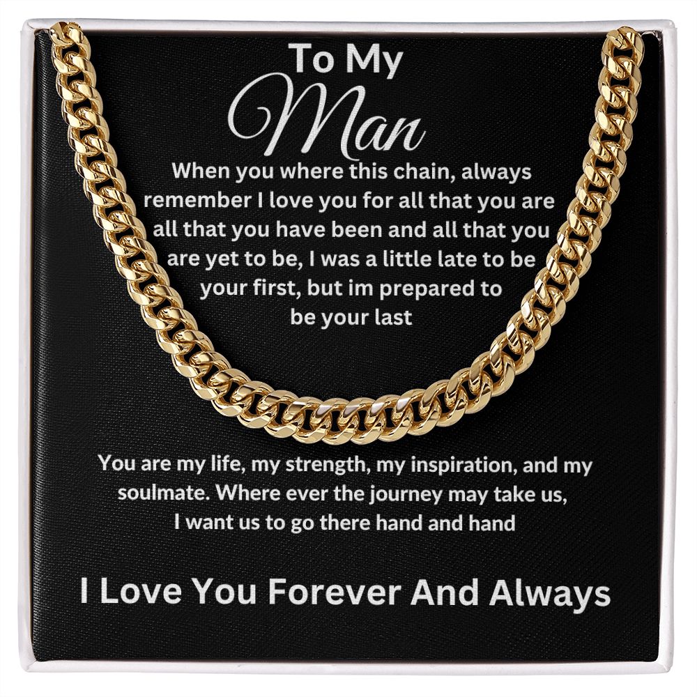 To My Man Cuban Link Chain